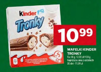 Wafelki Kinder Tronky promocja w Stokrotka