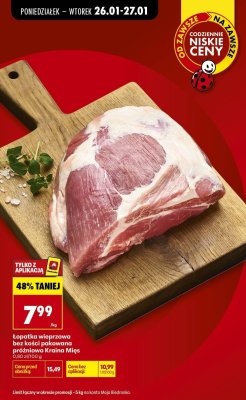 Łopatka wieprzowa bez kości pakowana próżniowo  promocja w Biedronka