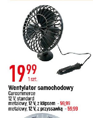 Wentylator samochodowy 12v z przyssawk膮 Carcommerce promocja