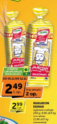 Makaron Ekmak jajeczny tradycyjny lub wałkowany wybrane rodzaje promocja w Groszek