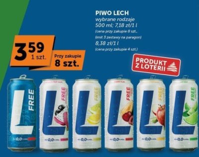 Piwo Lech Free różne rodzaje promocja w Groszek