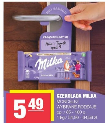 Czekolada Milka MONDELEZ wybrane rodzaje promocja w SPAR