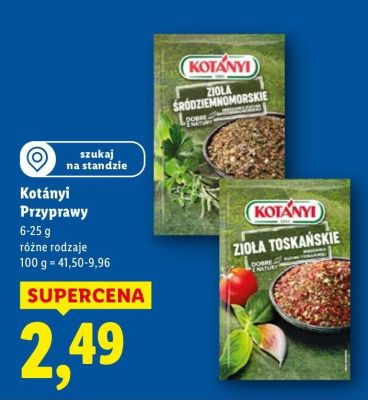 Przyprawy Kotányi Zioła śródziemnomorskie promocja w Lidl