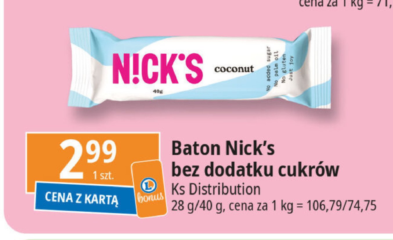 Baton coconut Nick's promocja