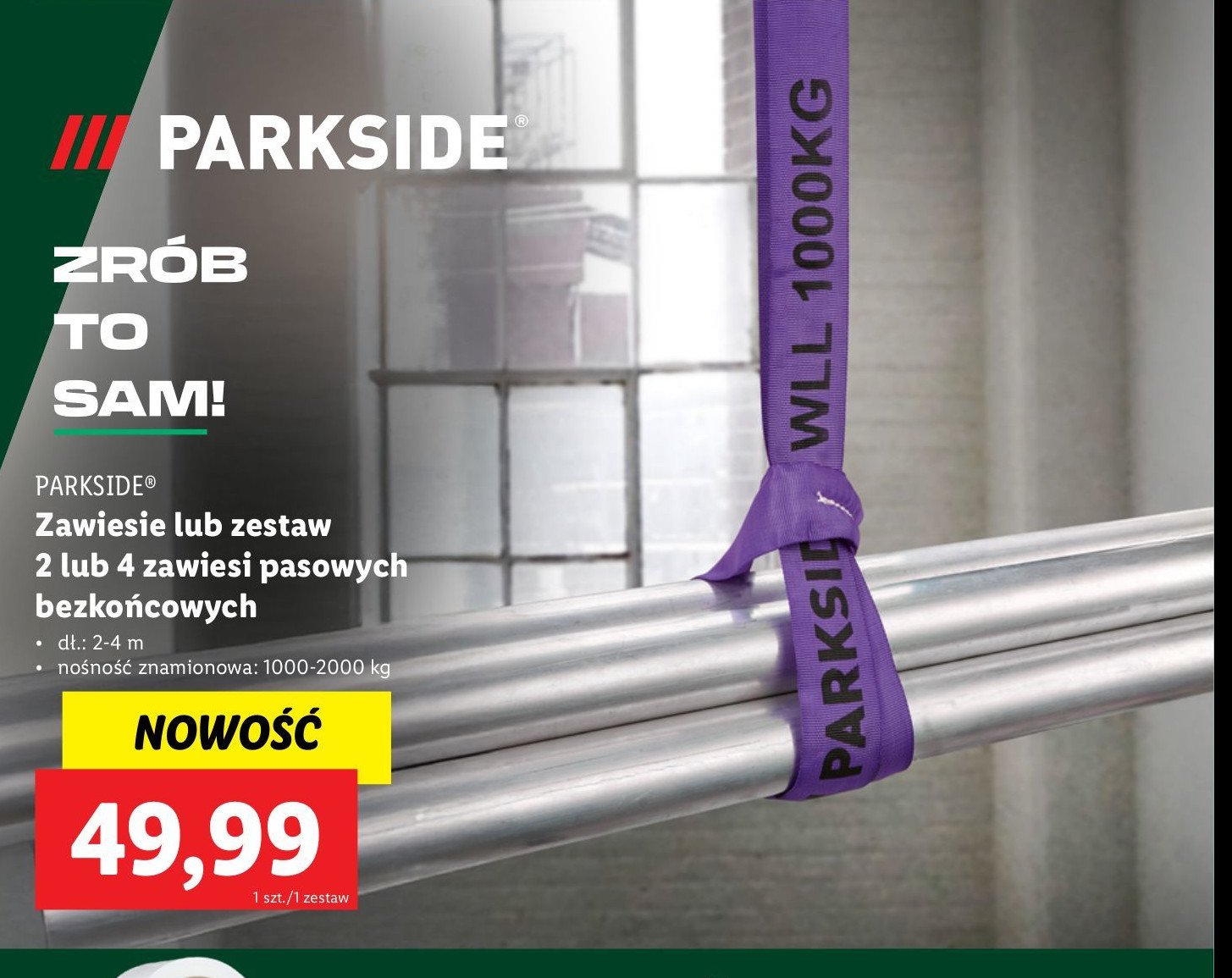 Zawiesie pasowe bezkońcowe Parkside promocja