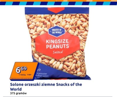 Orzeszki ziemne solone Snacks of the World Kingsize Peanuts Salted promocja w Action