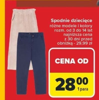 Spodnie dziecięce 104-134/140 promocja w Carrefour