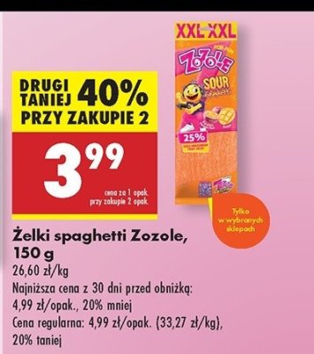 Żelki spaghetti mango Mieszko zozole promocja