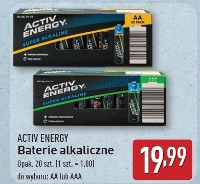 Baterie aaa Activ energy promocja w Aldi