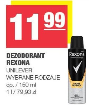 Dezodorant REXONA UNILEVER wybrane rodzaje promocja w SPAR