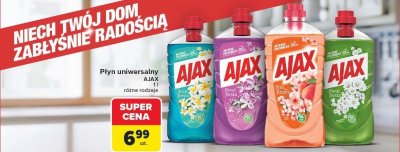 Płyn uniwersalny, różne rodzaje Ajax promocja w Carrefour
