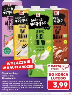 Napój owsiany czekoladowy K-take it veggie promocja