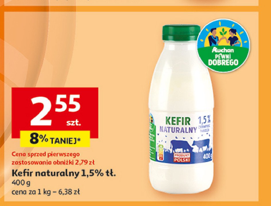 Kefir naturalny Auchan pewni dobrego promocja w Auchan