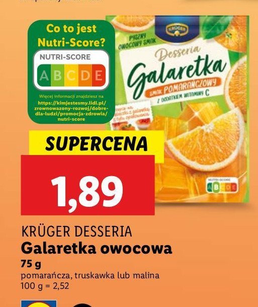 Galaretka pomarańczowa Kruger promocja w Lidl