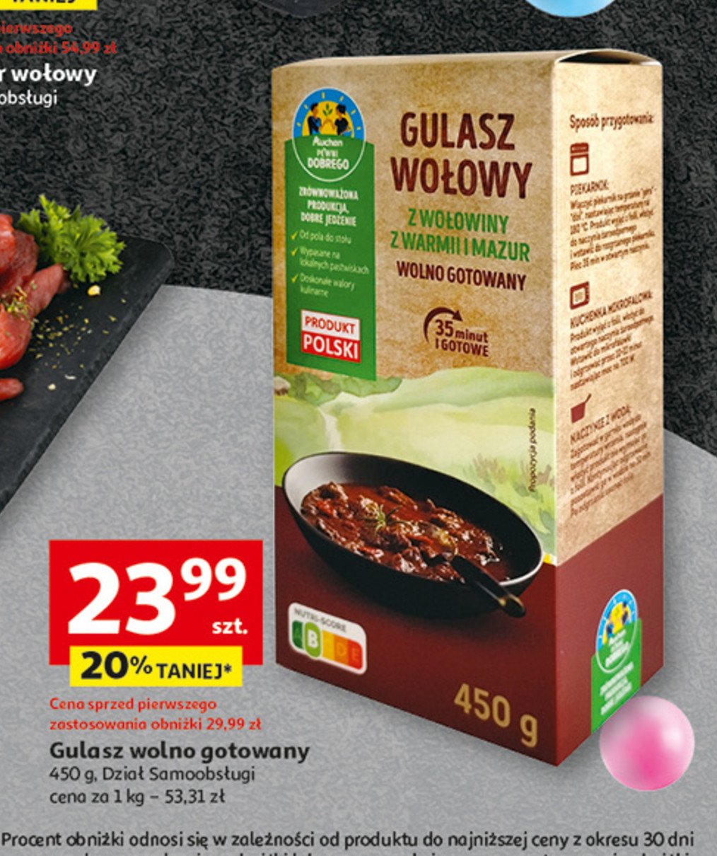 Gulasz wo艂owy Auchan pewni dobrego promocja