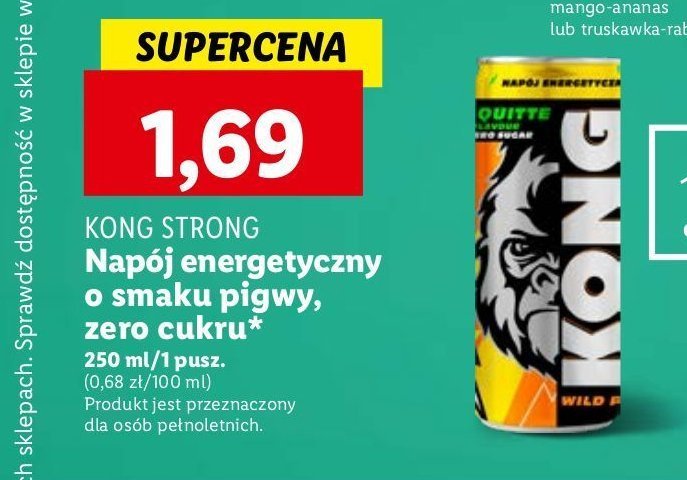 Napój energetyczny pigwa Kong strong wild power promocja
