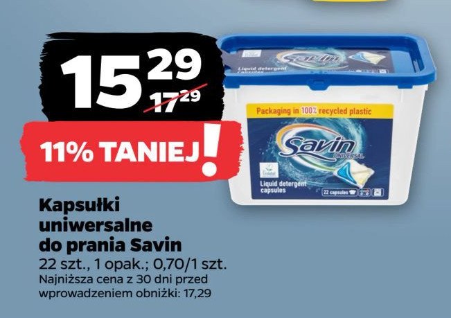 Kapsułki do prania uniwersalne Savin promocja