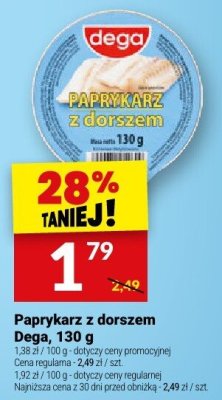Paprykarz z dorszem Dega, 130 g promocja w Twój Market