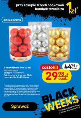 Bombki szklane 6 cm 20 szt. - srebrne promocja w Castorama