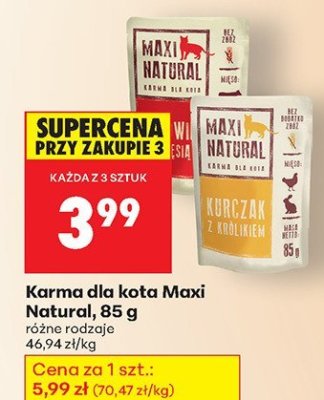 Karma dla kota Maxi Natural, 85 g promocja w Biedronka