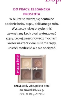 Paleta cieni do powiek Daily Vibe PAESE promocja w Hebe