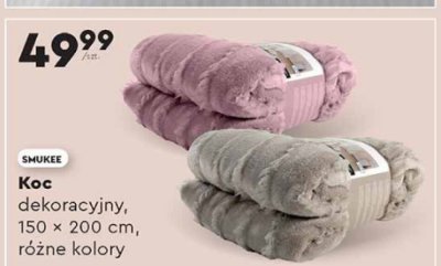 Koc dekoracyjny, 150 × 200 cm, różne kolory promocja w Biedronka