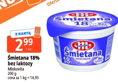 Śmietana 18% bez laktozy promocja w Leclerc