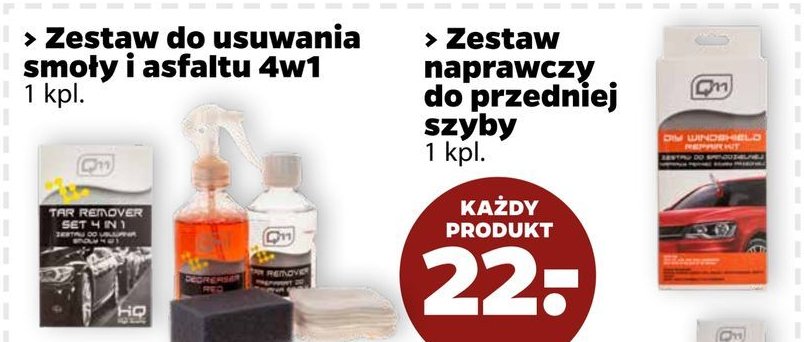 Zestaw naprawczy do przedniej szyby Q11 promocja