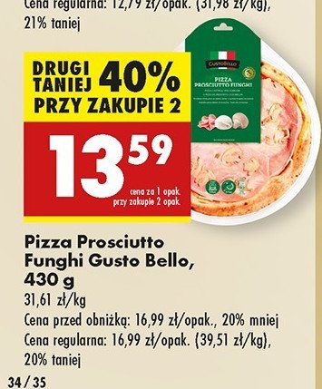 Pizza prosciutto e funghi Gustobello promocja