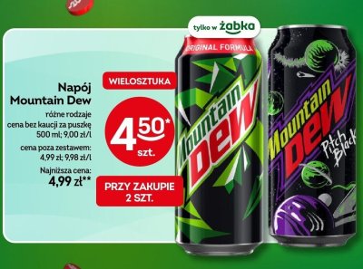 Napój Mountain Dew różne rodzaje promocja w Żabka