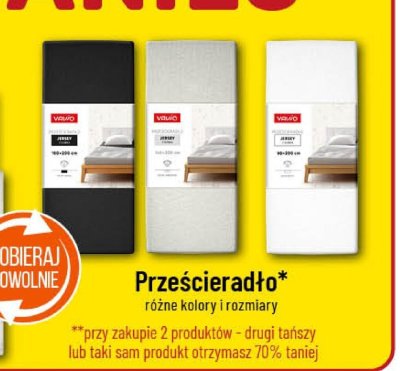 Prześcieradło różne kolory i rozmiary promocja w POLOmarket