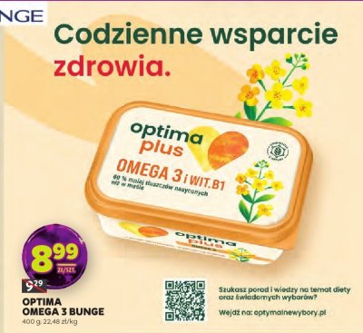 Margaryna OPTIMA OMEGA 3 BUNGE promocja w Stokrotka