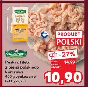 Paski z fileta z piersi kurczaka Stoisko mięsne promocja