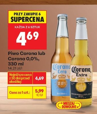 Piwo Corona 0,0% promocja w Biedronka