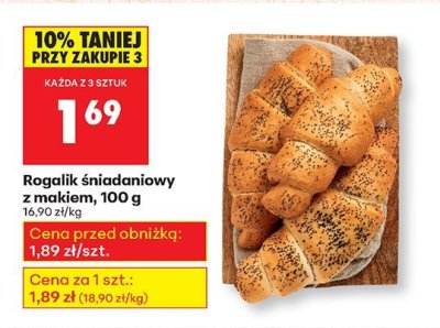 Rogalik śniadaniowy z makiem, 100 g promocja w Biedronka
