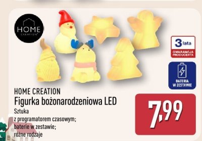 Figurka bożonarodzeniowa LED HOME CREATION z programatorem czasowym, baterie w zestawie, różne rodzaje promocja w Aldi