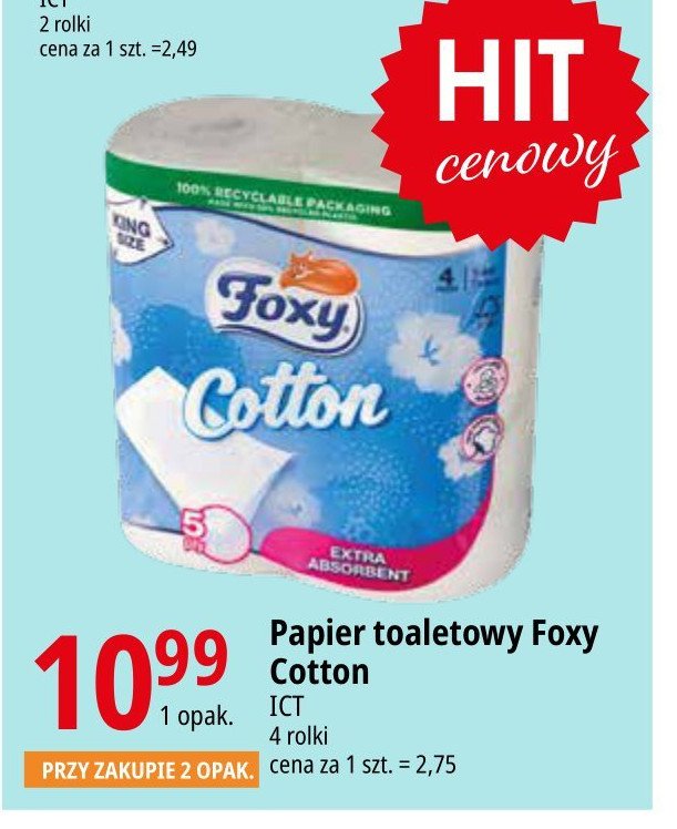Papier toaletowy Foxy cotton promocja