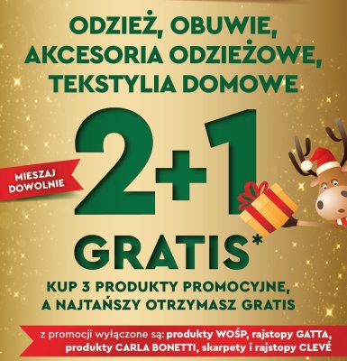 Odzież, obuwie, akcesoria odzieżowe i tekstylia domowe 2+1 GRATIS promocja w Biedronka