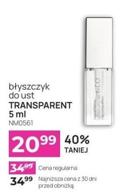 Błyszczyk do ust TRANSPARENT NM0561 promocja w NEONAIL & NEO MAKE UP