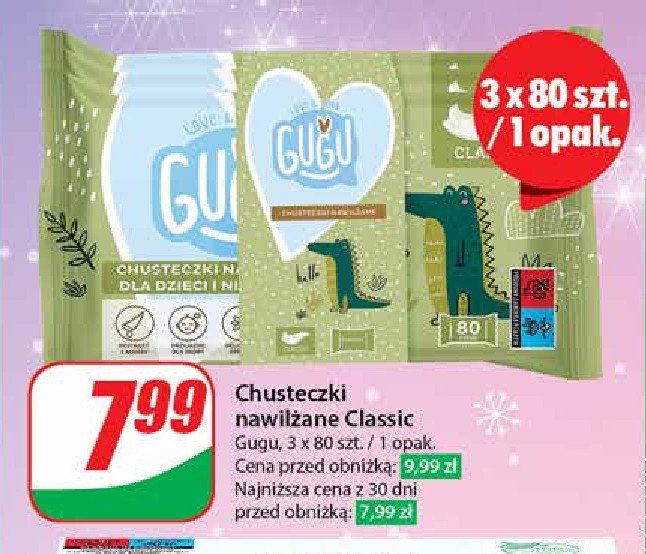 Chusteczki nawilżane love & care Gugu classic promocja