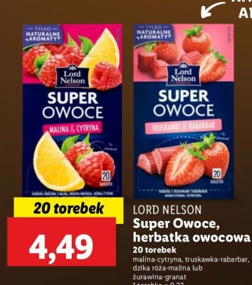 Herbata dzika r贸偶a & malina Lord nelson super owoce promocja