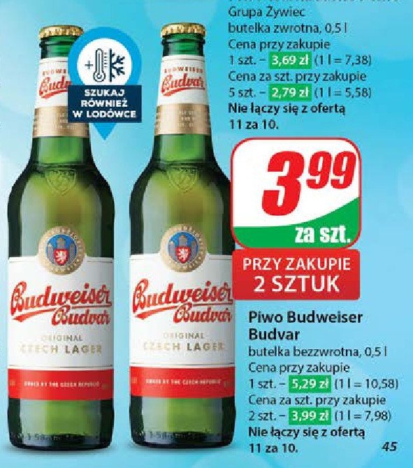 Piwo b: original Budweiser budvar promocja w Dino