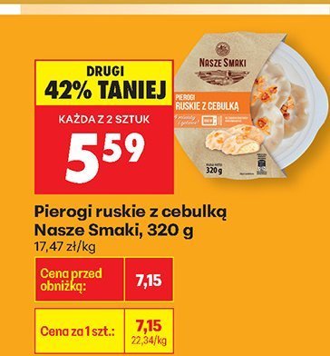 Pierogi ruskie z cebulką Nasze Smaki promocja w Biedronka