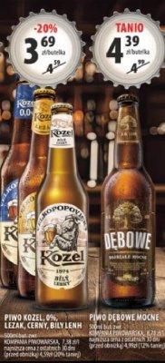 Piwo KOZEL 9% BIAŁY, CZARNY, BIAŁY LEKKI 330ml-500ml promocja w Arhelan