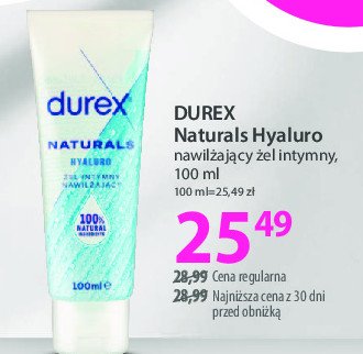 Żel intymny hyaluro DUREX NATURALS promocja w Hebe