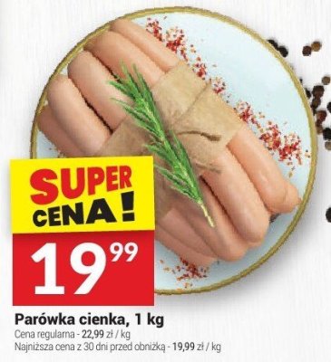 Parówka cienka, 1 kg promocja w Twój Market