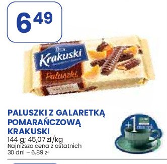 Paluszki w czekoladzie z galaretką pomarańczową Krakuski paluszki Krakuski bahlsen promocja w Stokrotka