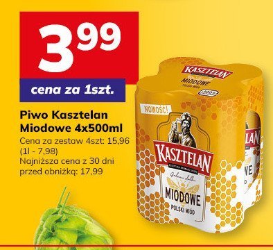 Piwo Kasztelan Miodowe 4x500ml promocja w Hitpol
