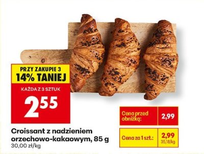 Croissant z nadzieniem orzechowo-kakaowym  promocja w Biedronka