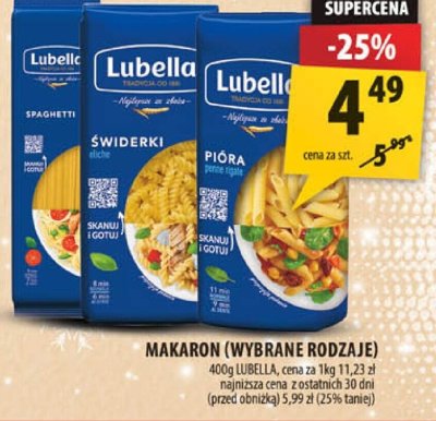 Makaron Lubella (wybrane rodzaje) promocja w Arhelan